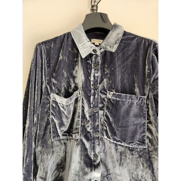 NWT Anthropologie Pilcro The Hadley Relaxed Velvet Buttondown Shirt Sz SP Petite - Picture 7 of 13
